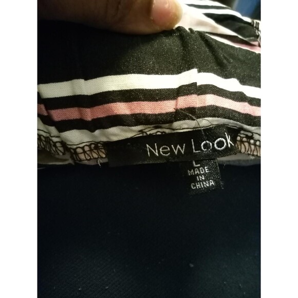 Womens Pink & Multi Colored Wide Leg Striped Belted Pants size L...(B3) - Picture 3 of 3